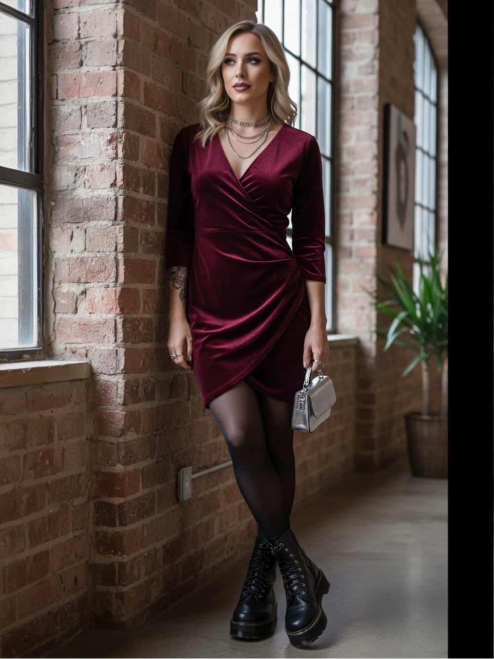 Lulus Anything For You Burgundy Velvet Bodycon V-Neck Mini Dress Size Small NWT - Picture 11 of 11